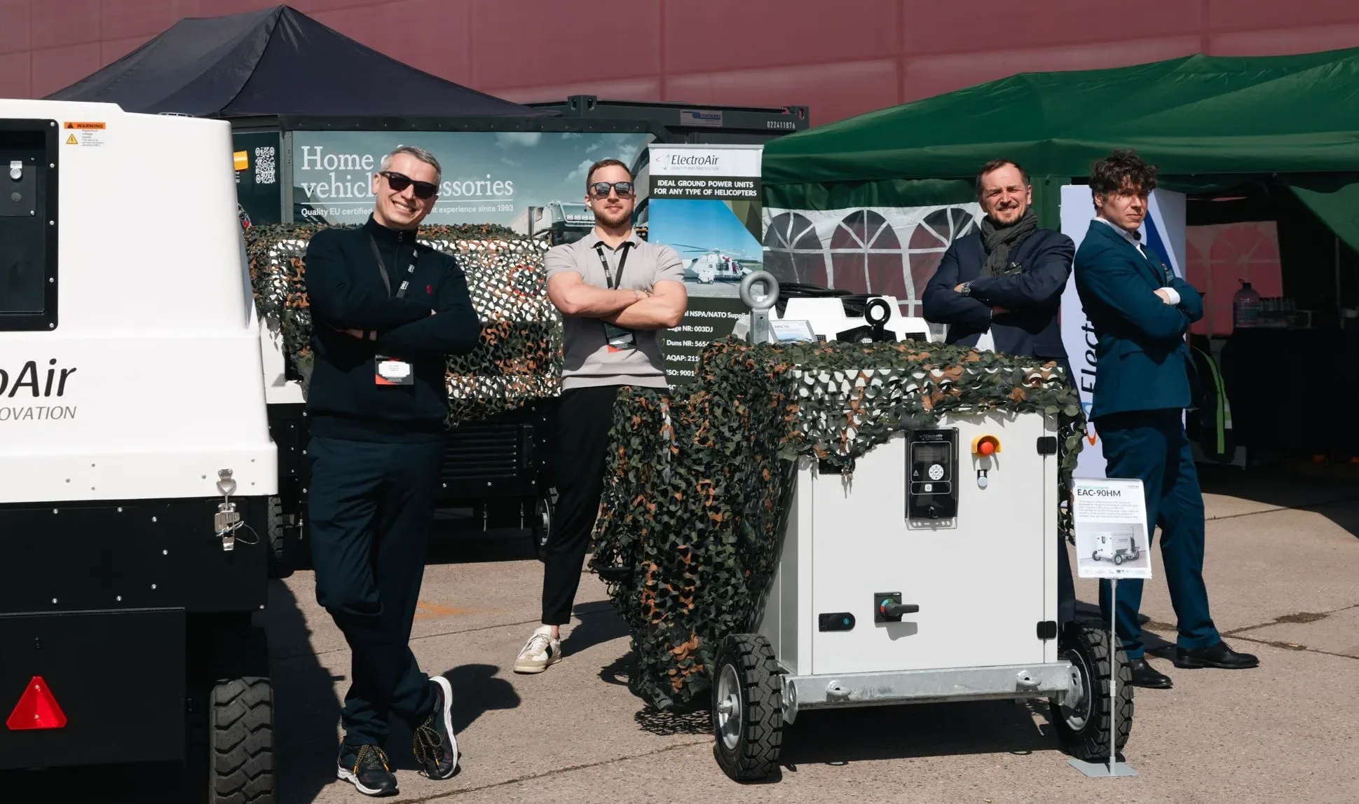 ElectroAir team presenting ground power units at an international aviation exhibition in 2025