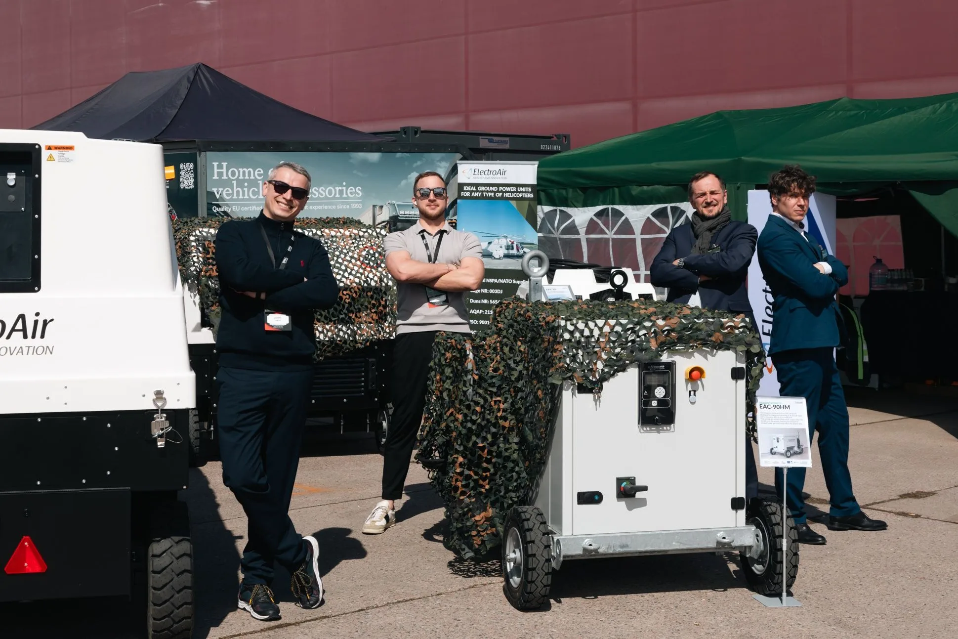ElectroAir team presenting ground power units at an international aviation exhibition in 2025