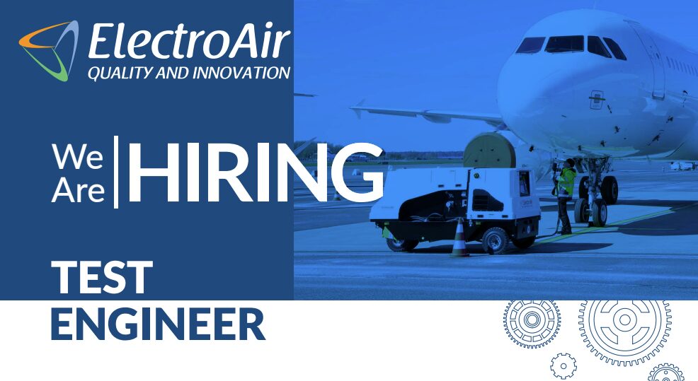 ElectroAir is hiring a Test Engineer - ground power unit near airplane on runway