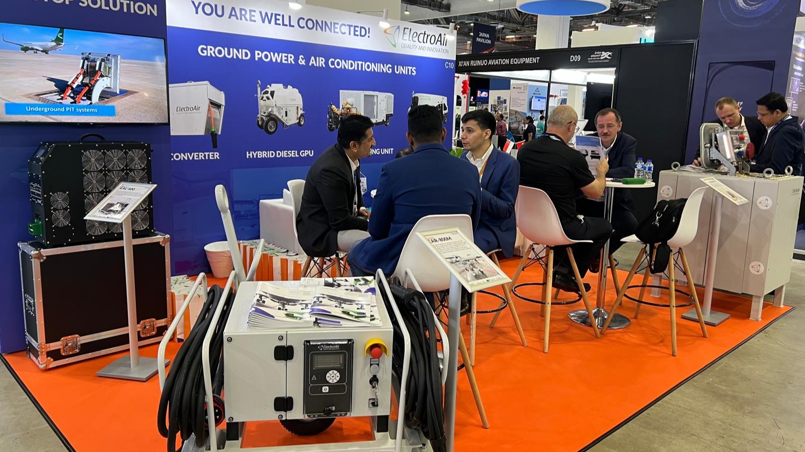 ElectroAir team presenting ground power units and air conditioning solutions at IASEA 2025
